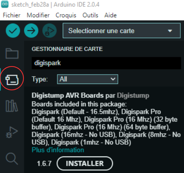 arduinoide4 Digispark Attiny85 : une rubber ducky pour 2€ !